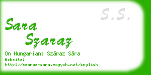 sara szaraz business card