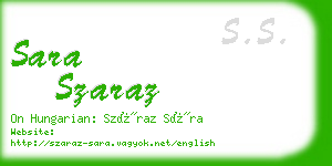 sara szaraz business card